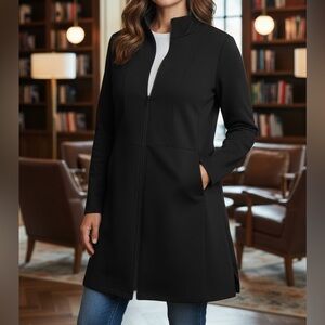 J.Jill Pure Jill Women’s Size Small Fleece Sweatshirt Mid Length Black Jacket